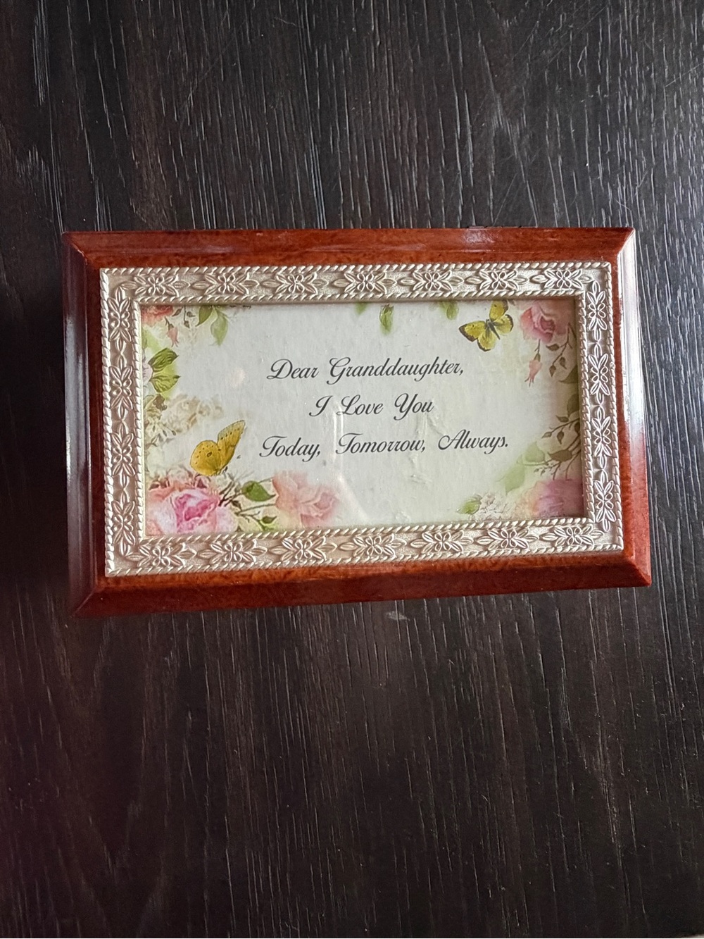 The Bradford Exchange Brown Wood and Silver Music Box